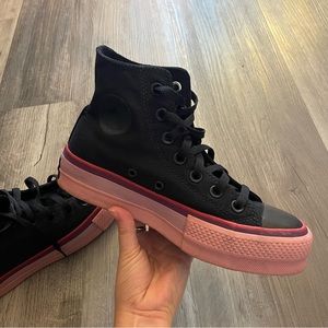 Converse x OPI color block platform high top sneakers
